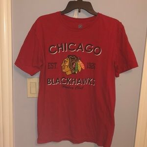 Red Blackhawks T-Shirt, Men’s Medium